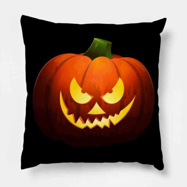 Halloween Deadly Smile Pumpkin Pillow by koolteas