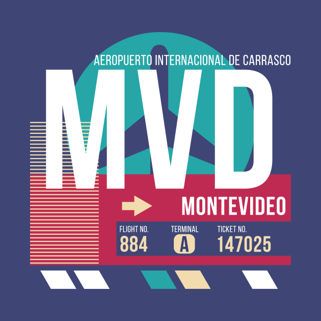 Montevideo, Uruguay (MVD) Airport Code Baggage Tag by SLAG_Creative