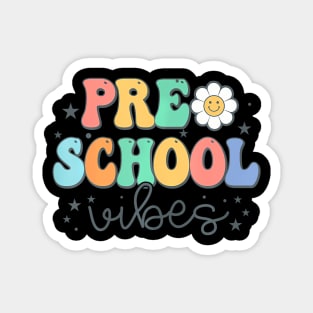 Preschool Vibes Retro Groovy First Day Of School Magnet