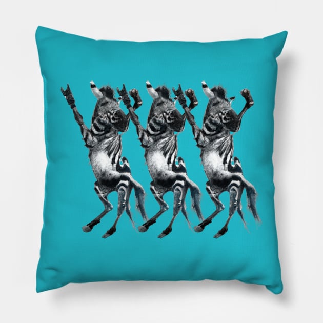 Zebra Dance Pillow by Liesl Weppen