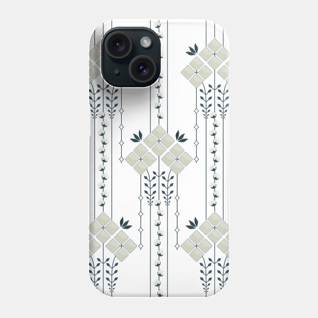 Karo flowers and curls pattern Phone Case by pASob