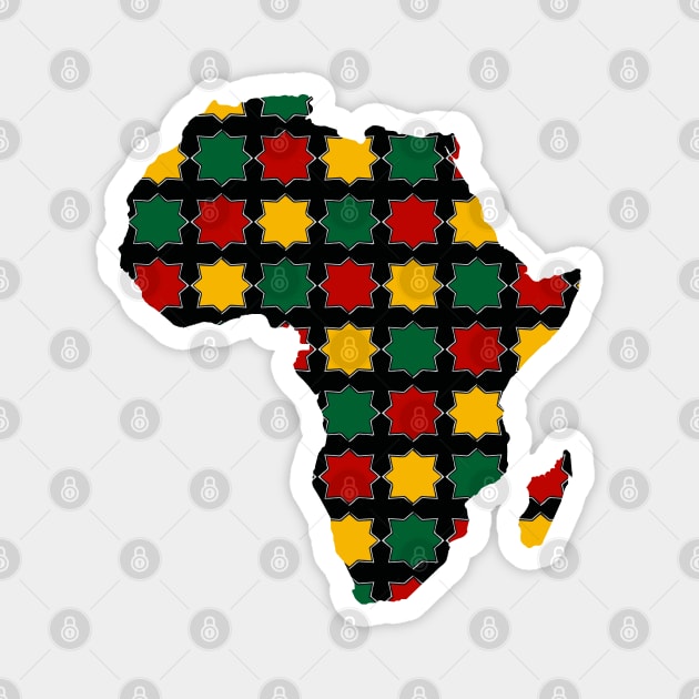 Africa map with geometric patterns colors Magnet by Tilila