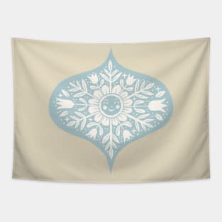 Frost Botanical Face Sunburst Bauble Tapestry