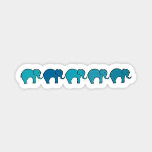 Elephants in a row Magnet