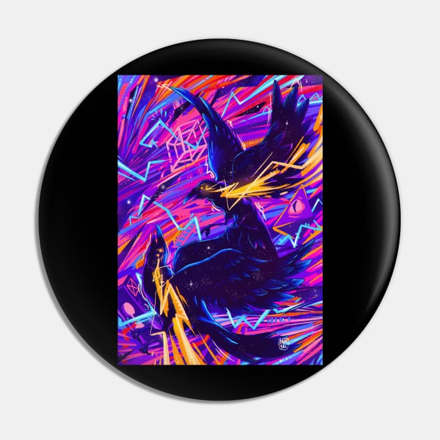 Colorful Raven Pin by massai