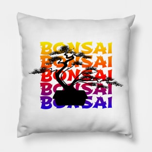 Lettering 'BONSAI' with bonsai tree Pillow