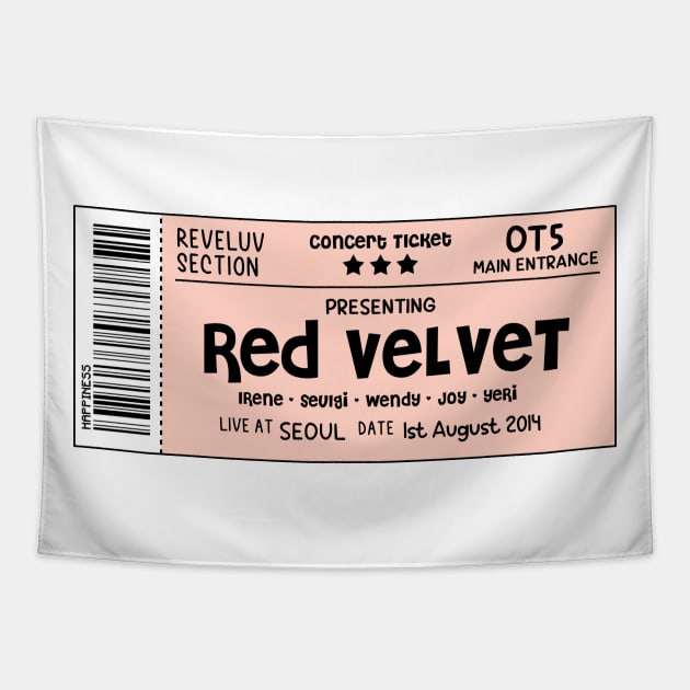 Red Velvet Concert Ticket Tapestry by skeletonvenus