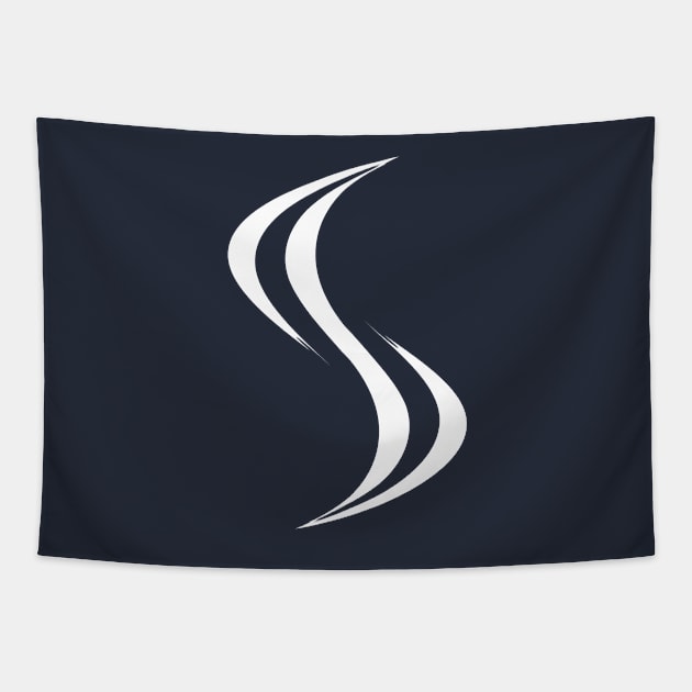 Smellville ‘S’ Logo White Tapestry by MOULE