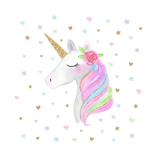 White Unicorn by AdornMyWall