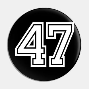 Numbers 47 for a sports team, group, or community Pin