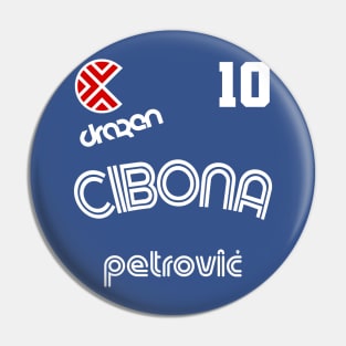 Drazen Petrovic Retro Croatia Basketball Jersey Pin