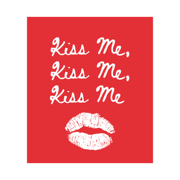 Kiss Me Kiss Me Kiss Me Print Red and White by madiwestdal