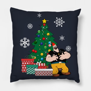 Bluto Around The Christmas Tree Popeye Pillow