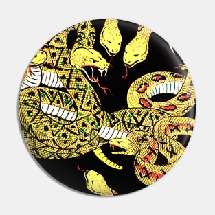 World of Pitons and Yellow Coiled Snakes Pin