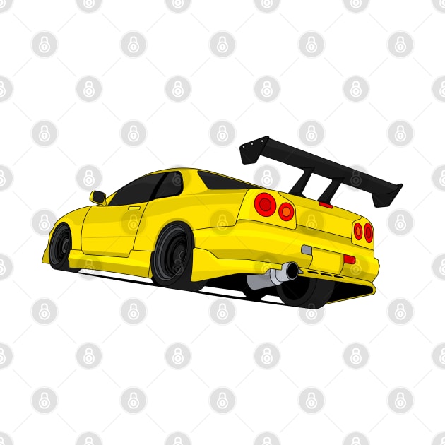 SKYLINE GTR R34 YELLOW by VENZ0LIC