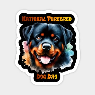 Purebred Rottweiler Dog Poses for National Day Magnet