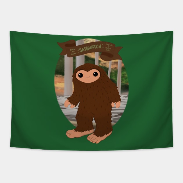 Sasquatch! Travel Plaque Tapestry by Meowlentine