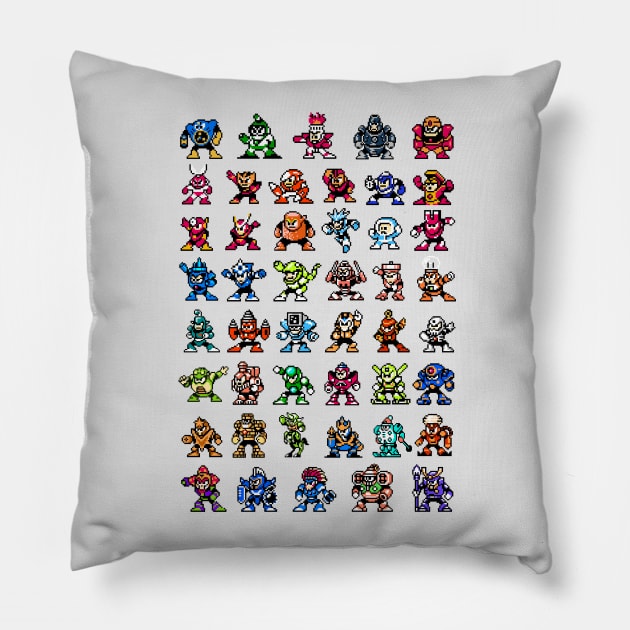 megaman 1-6 robot masters Pillow by allysontx