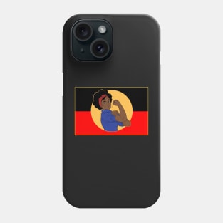 Strong blak woman flag Phone Case