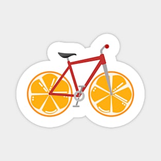 Zesty Orange Wheels Bike Magnet