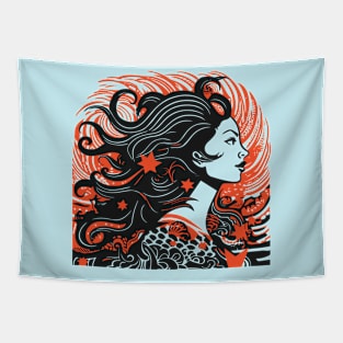 Retro Mermaid Tapestry