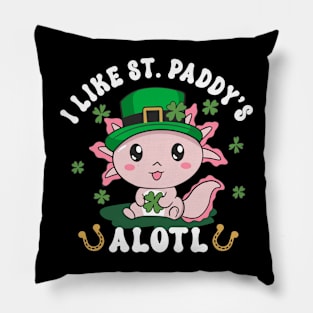 Axolotl St. Patrick´s Day I Like St. Paddy´s Alotl Cute Boys Girls Pillow