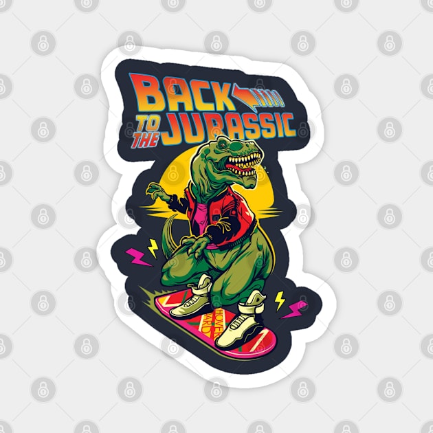 Back To The Jurassic Magnet by sticker happy