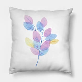 Colorful Watercolor Leaves Pillow