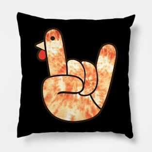 Rock Sign Turkey Hand Tie Dye Thanksgiving Autumn Men Women Pillow