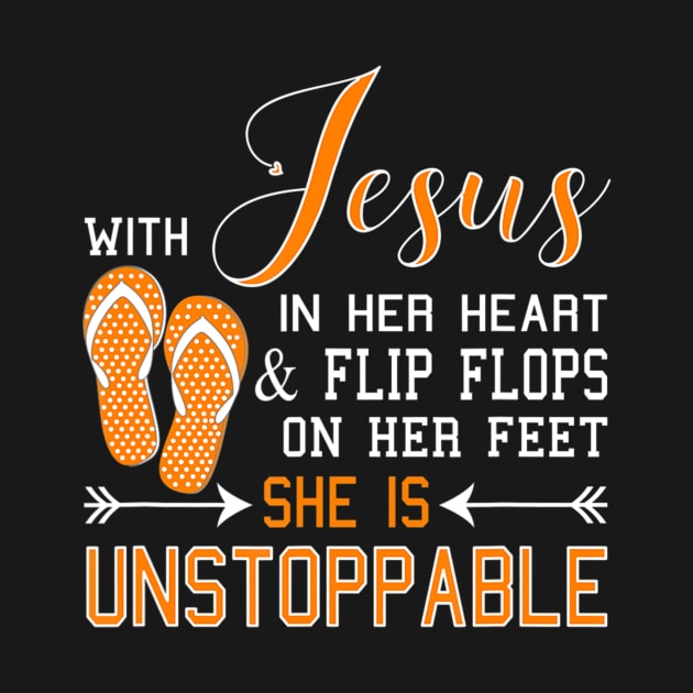 WITH JESUS IN HER HEART & FLIP FLOPS ON FEET She Is by HaroldKeller