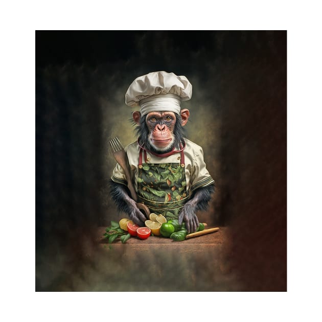 Chimpanzee Kitchen Cook Chef by candiscamera