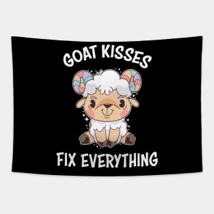 Spread Love and Laughter with Our Goat Kisses Fix Everything Tapestry