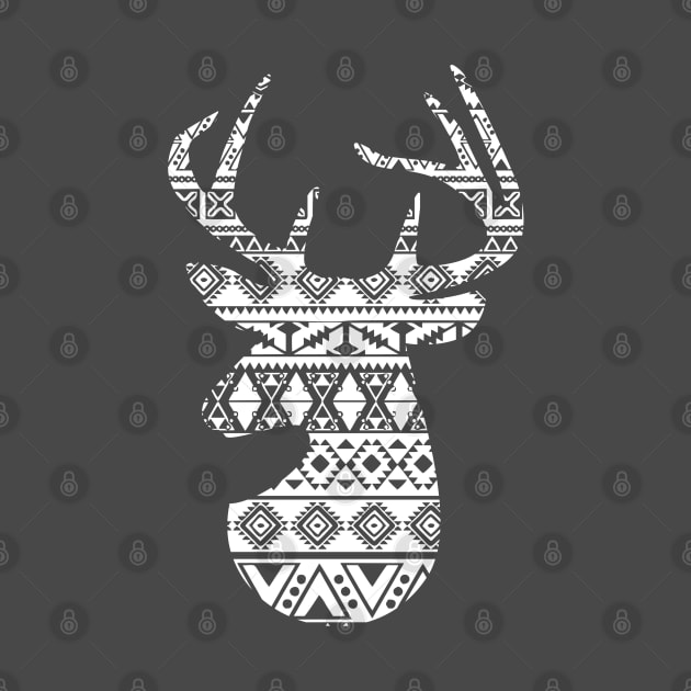 Big Buck Series: Patterned Buck Head (White Graphic) by Jarecrow 