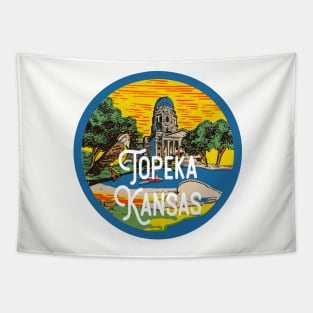 Topeka Vintage Decal Tapestry