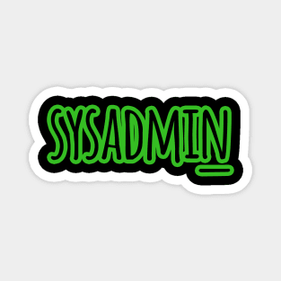 SYSADMIN SIMPLE | Professions | Green Outline Magnet