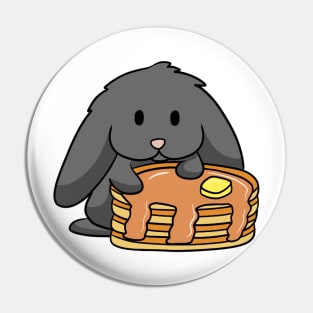 Cute Bunny Pancakes black Pin