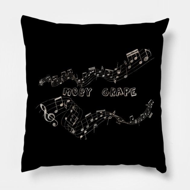 Musical Notes Vintage - Moby Grape Pillow by Koi.buluk