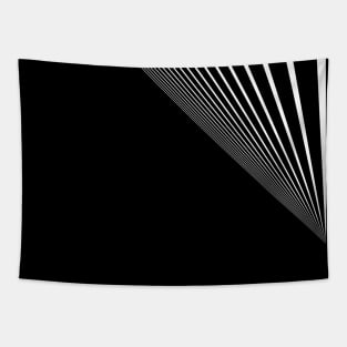 triangled lines / white stripes -  black & white Tapestry