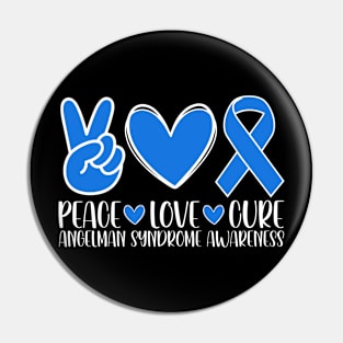 Angelman Syndrome Awareness Peace Love Cure Pin