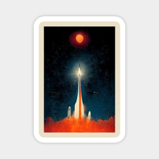 Space Launch Retro Magnet