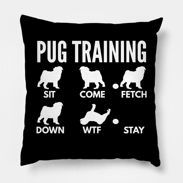 Pug Training - Pug Tricks Pillow by DoggyStyles