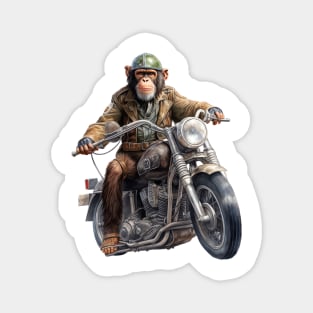 Monkey Biker Retro Motorcycle Magnet