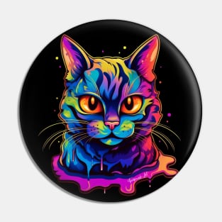 Colorful melting Cat with UV color designe #1 by Farbrausch Art 2023. Pin