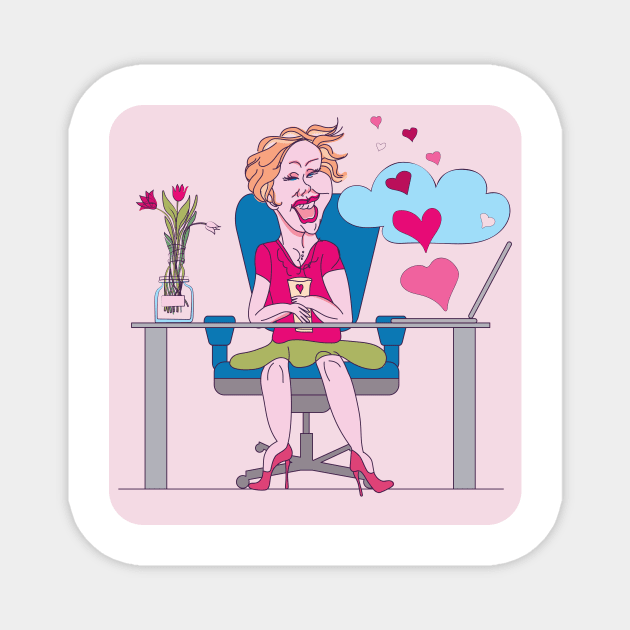 Working from home with love Magnet by IngaDesign
