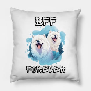 Samoyed, BFF Forever, the most adorable best friend gift to a Samoyed Lover! Pillow