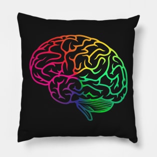 Beautiful Brain Rainbow Pastel Neuroscience Pillow