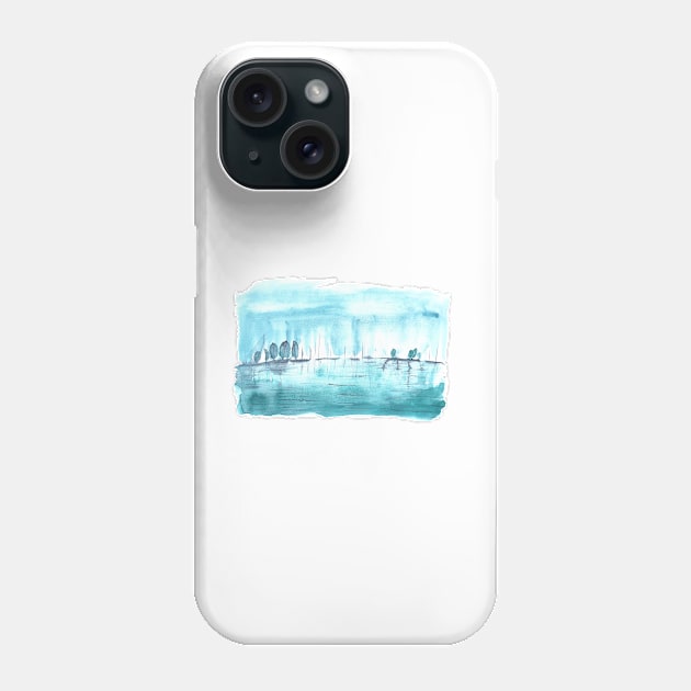 Sailboats on the horizon Phone Case by NitArtCafe