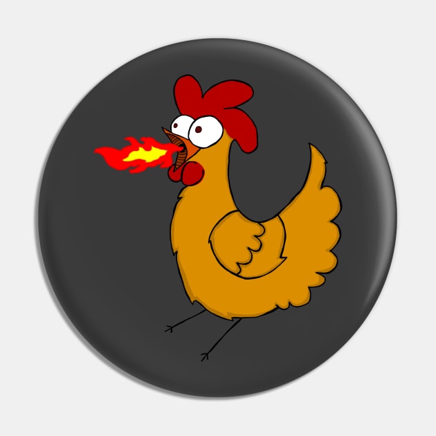 Gilbert the Fire Breathing Chicken of Doom Pin by mm92
