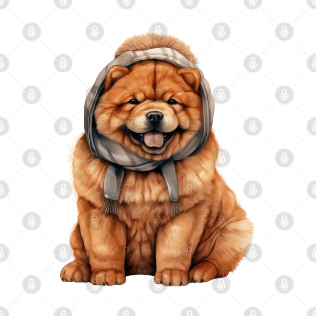 Winter Chow Chow Dog by Chromatic Fusion Studio