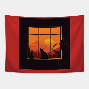 Cat at the window Tapestry